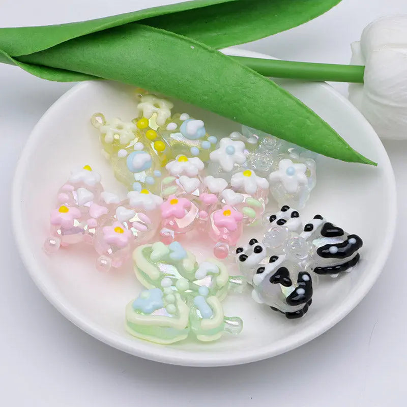 FS4300- Hand-Painted Butterflies Luminous Glow-In-The-Dark For Keychain Beadable Pens Making Zoe's DIY Shop