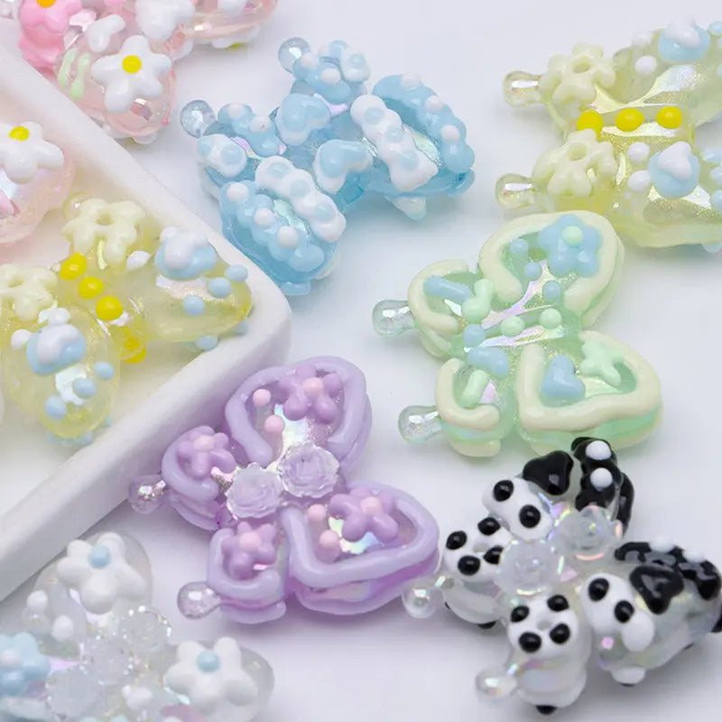 FS4300- Hand-Painted Butterflies Luminous Glow-In-The-Dark For Keychain Beadable Pens Making Zoe's DIY Shop