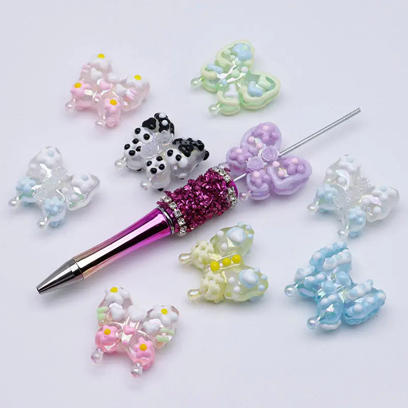 FS4300- Hand-Painted Butterflies Luminous Glow-In-The-Dark For Keychain Beadable Pens Making Zoe's DIY Shop