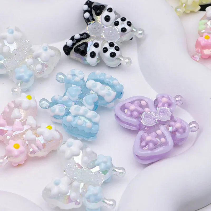 FS4300- Hand-Painted Butterflies Luminous Glow-In-The-Dark For Keychain Beadable Pens Making Zoe's DIY Shop