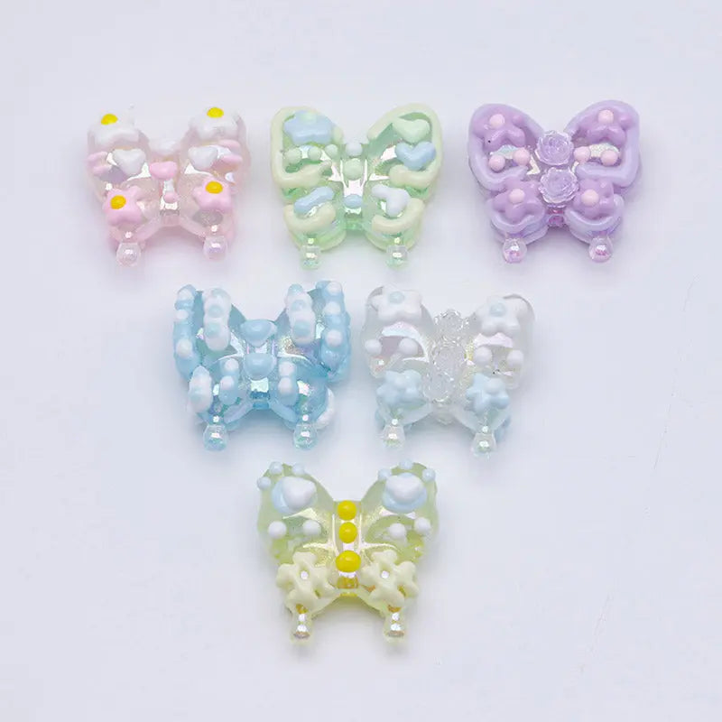 FS4300- Hand-Painted Butterflies Luminous Glow-In-The-Dark For Keychain Beadable Pens Making Zoe's DIY Shop