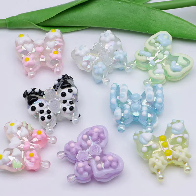 FS4300- Hand-Painted Butterflies Luminous Glow-In-The-Dark For Keychain Beadable Pens Making Zoe's DIY Shop