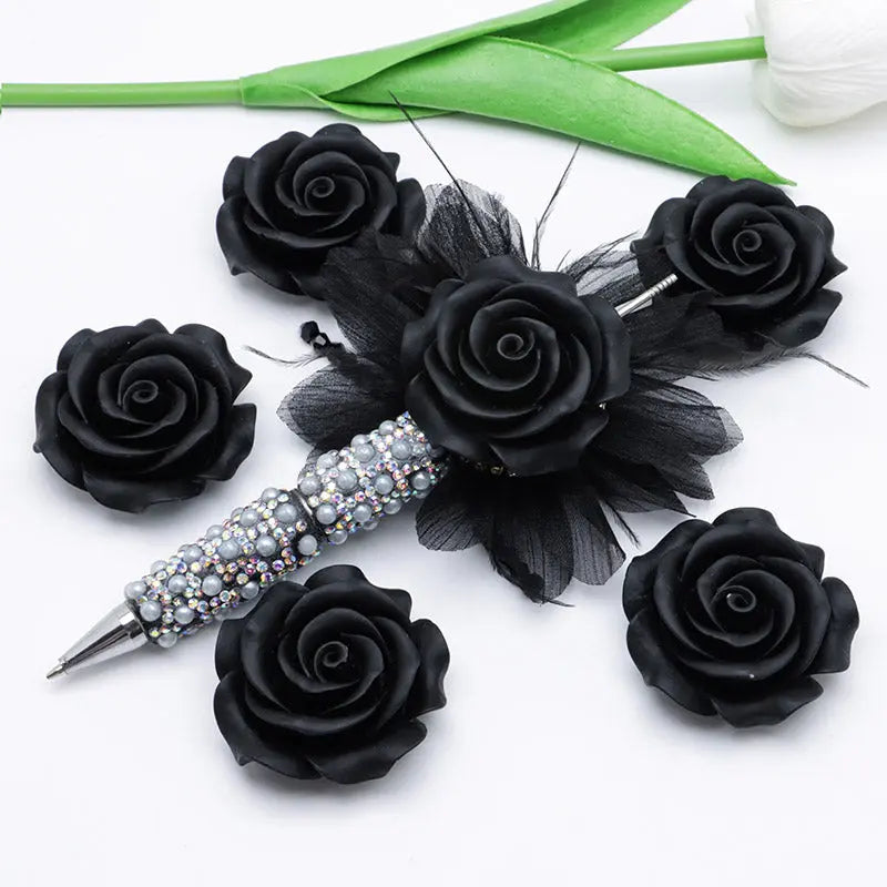 FS4355- 44Mm Black Rose Flower Patch Rose Rose Zoe's DIY Shop