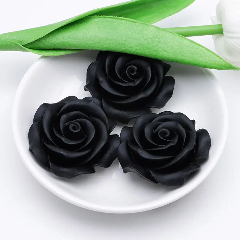 FS4355- 44Mm Black Rose Flower Patch Rose Rose Zoe's DIY Shop