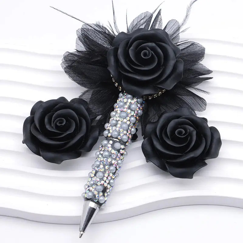 FS4355- 44Mm Black Rose Flower Patch Rose Rose Zoe's DIY Shop