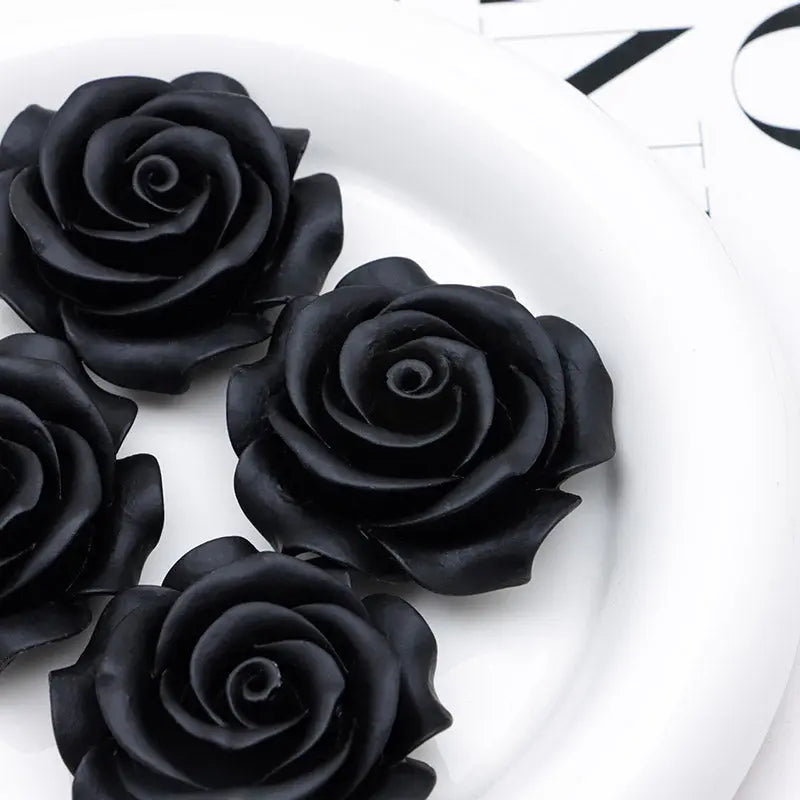FS4355- 44Mm Black Rose Flower Patch Rose Rose Zoe's DIY Shop