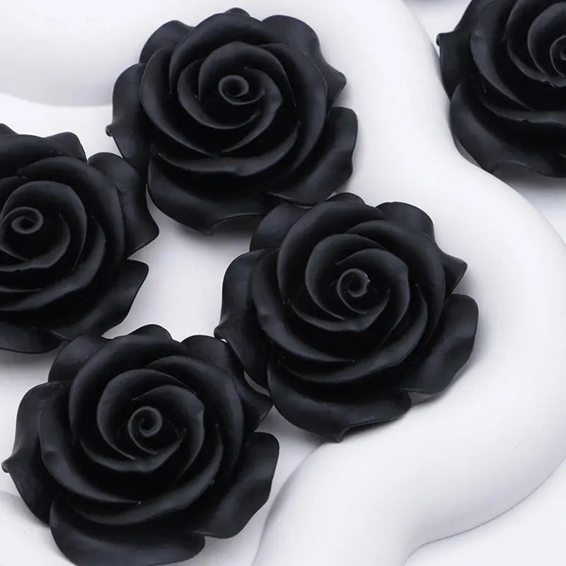 FS4355- 44Mm Black Rose Flower Patch Rose Rose Zoe's DIY Shop