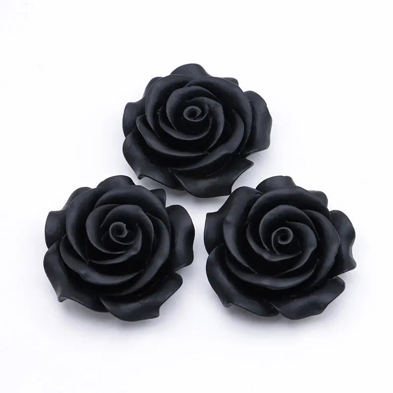 FS4355- 44Mm Black Rose Flower Patch Rose Rose Zoe's DIY Shop