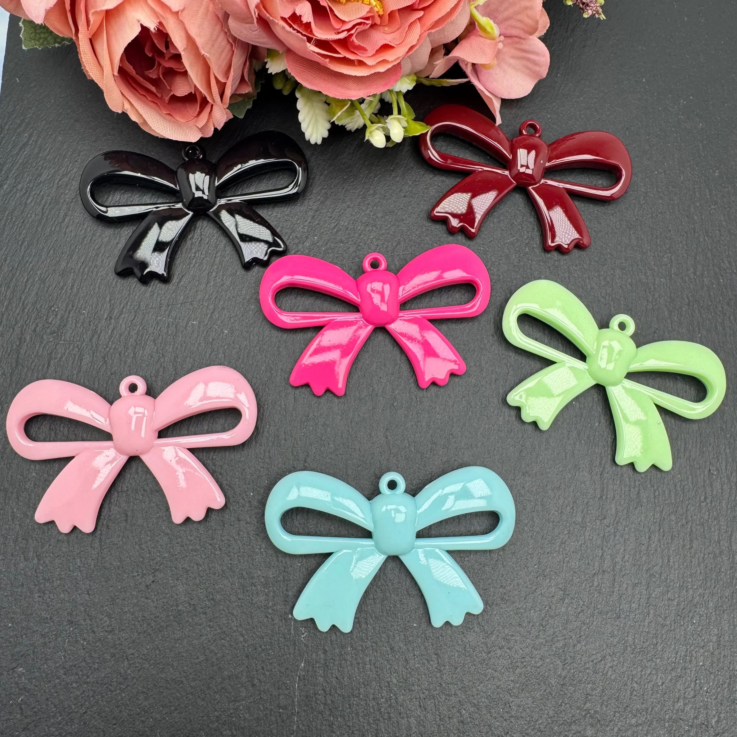 FS4358-58×36mm Random Mixed Color Bow Charms Zoe's DIY Shop
