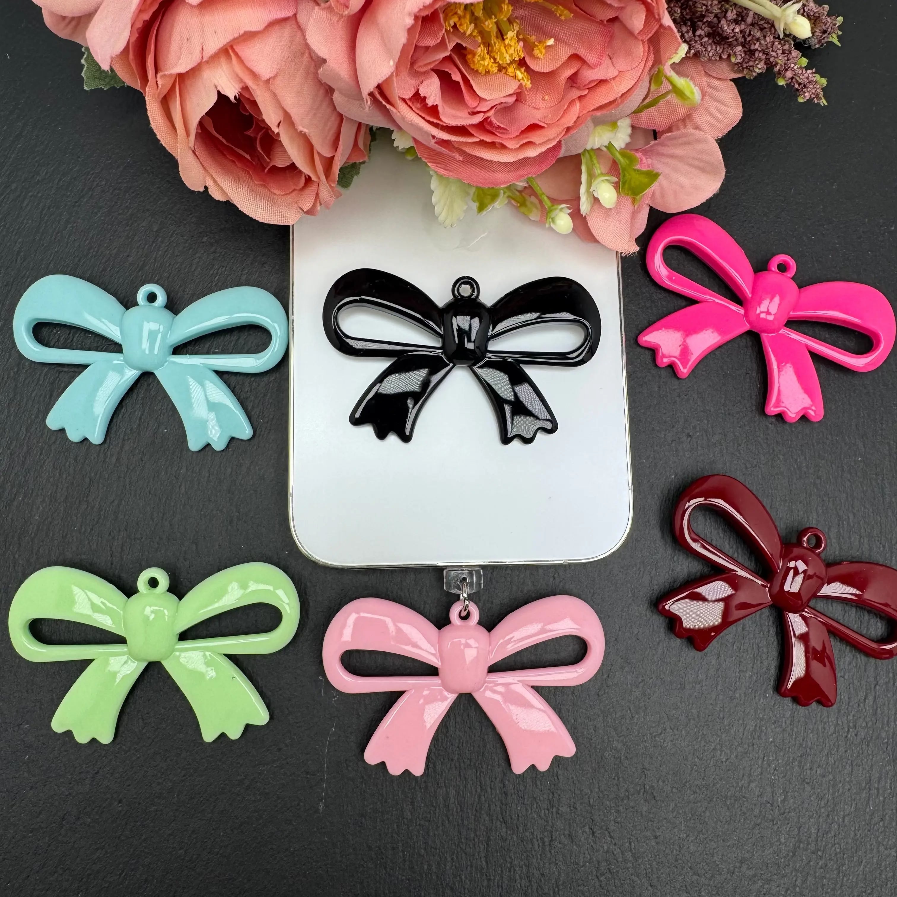 FS4358-58×36mm Random Mixed Color Bow Charms Zoe's DIY Shop