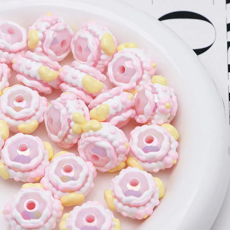 FS4391- 16mm Pink Hand-Painted Beads For Keychain Beadable Pens Making Zoe's DIY Shop