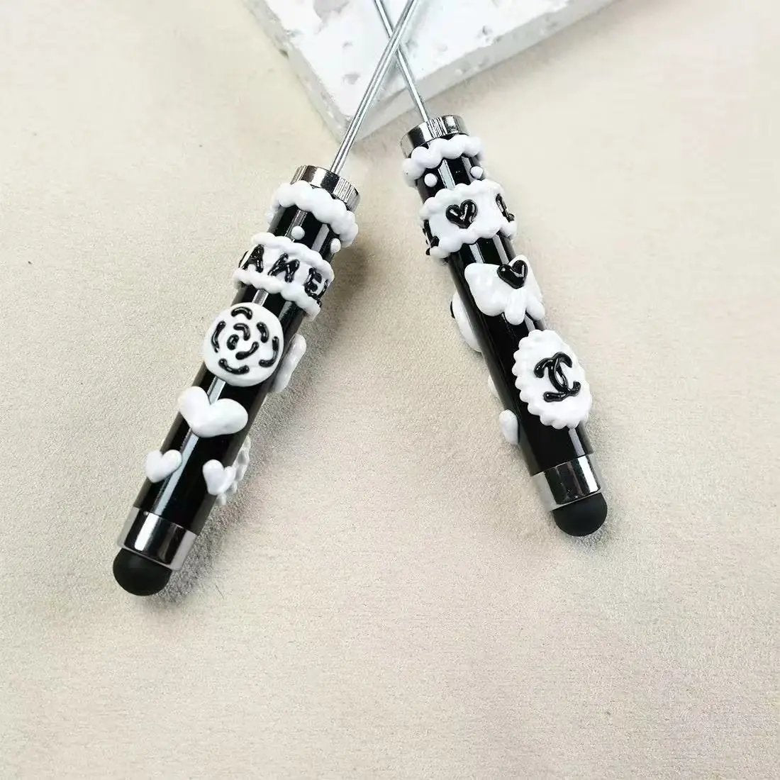 FS4456-1 Piece Black C Hand Painted Beadable Pens Zoe's DIY Shop