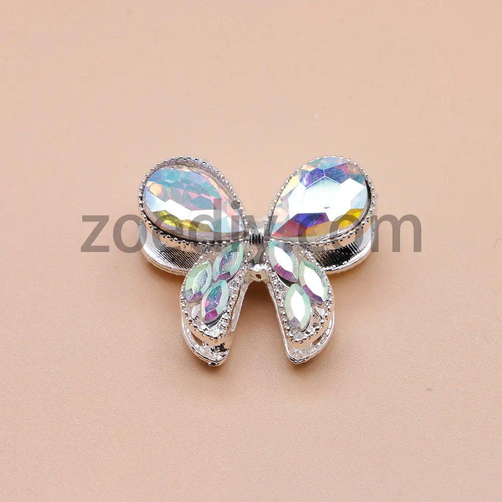 FS4517- 2Pieces Crystal Diamond Metal Bows Beads Fit For Beadable Pens Zoe's DIY Shop