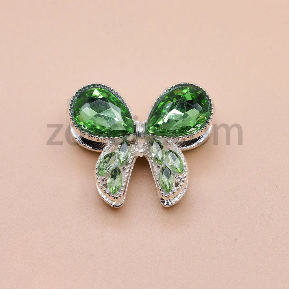 FS4517- 2Pieces Crystal Diamond Metal Bows Beads Fit For Beadable Pens Zoe's DIY Shop