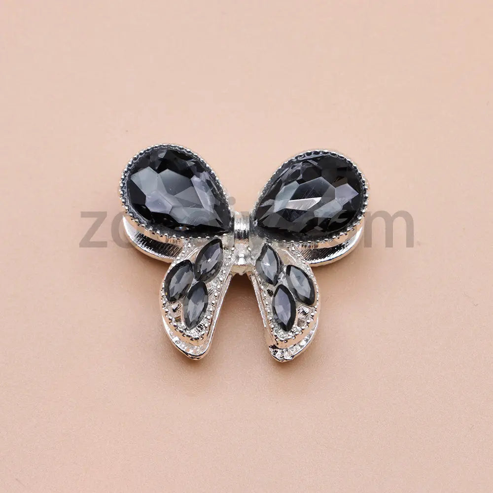 FS4517- 2Pieces Crystal Diamond Metal Bows Beads Fit For Beadable Pens Zoe's DIY Shop