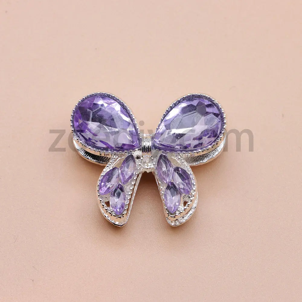 FS4517- 2Pieces Crystal Diamond Metal Bows Beads Fit For Beadable Pens Zoe's DIY Shop