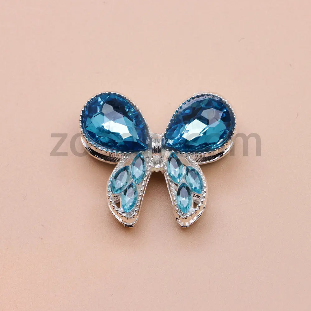 FS4517- 2Pieces Crystal Diamond Metal Bows Beads Fit For Beadable Pens Zoe's DIY Shop