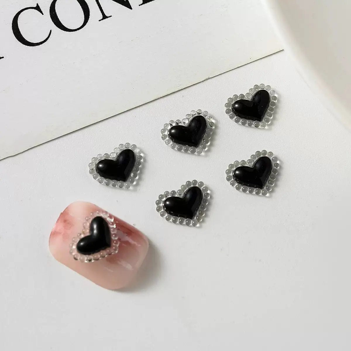 FS4518-8.3×10.5mm Heart Nail Charms For Making Fancy Beads Or Fancy Beadable Pens Zoe's DIY Shop