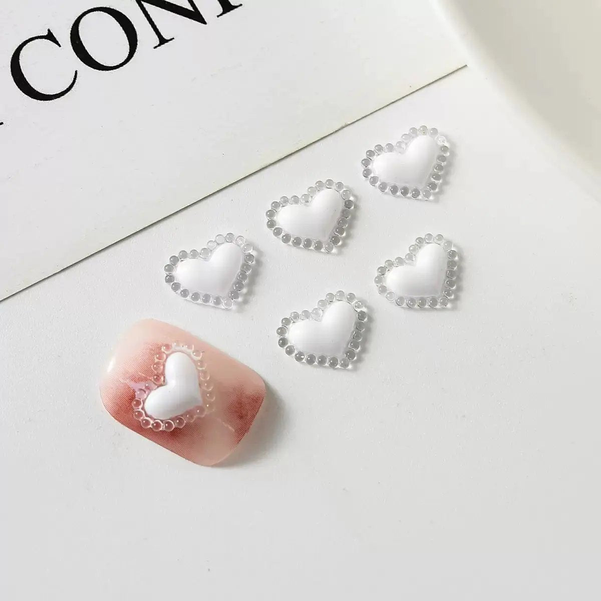 FS4518-8.3×10.5mm Heart Nail Charms For Making Fancy Beads Or Fancy Beadable Pens Zoe's DIY Shop