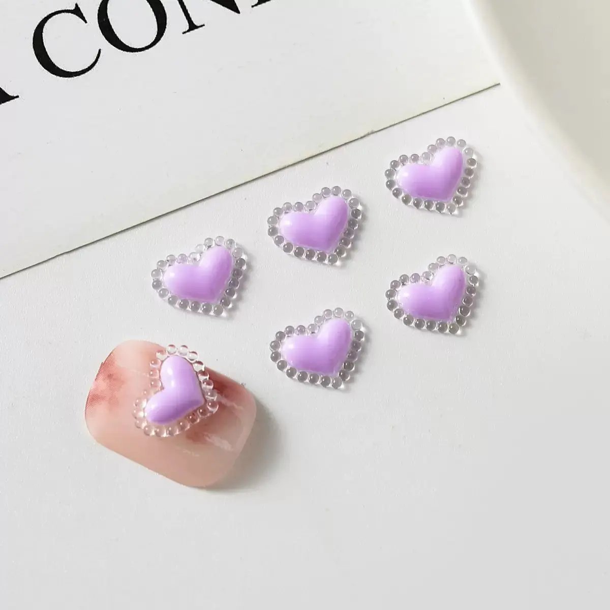 FS4518-8.3×10.5mm Heart Nail Charms For Making Fancy Beads Or Fancy Beadable Pens Zoe's DIY Shop