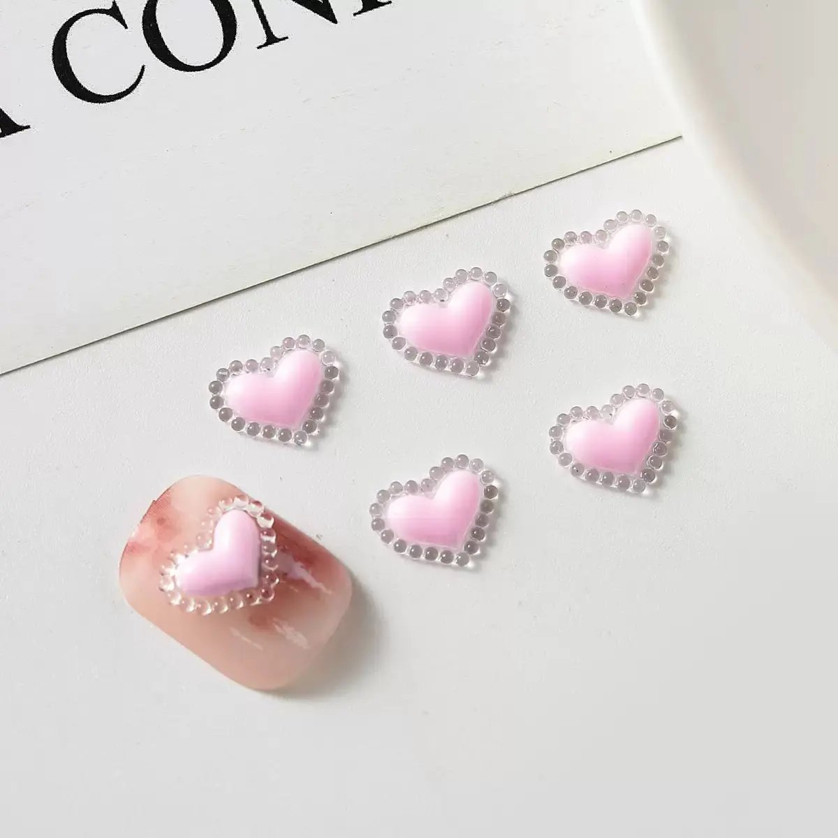 FS4518-8.3×10.5mm Heart Nail Charms For Making Fancy Beads Or Fancy Beadable Pens Zoe's DIY Shop