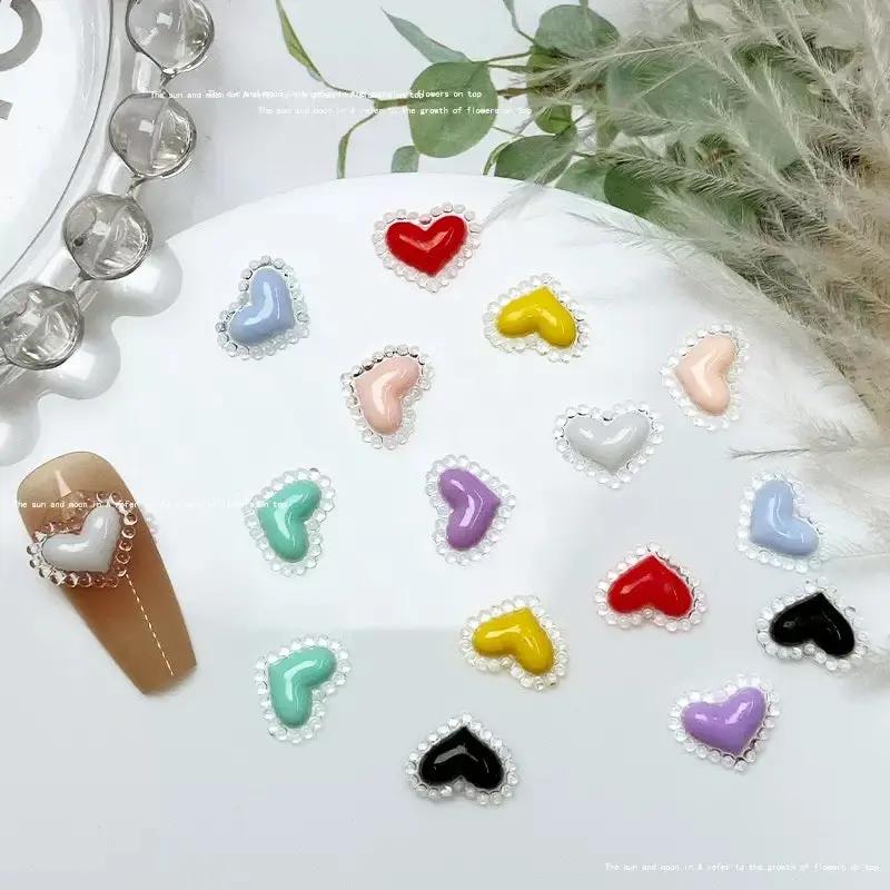 FS4518-8.3×10.5mm Heart Nail Charms For Making Fancy Beads Or Fancy Beadable Pens Zoe's DIY Shop