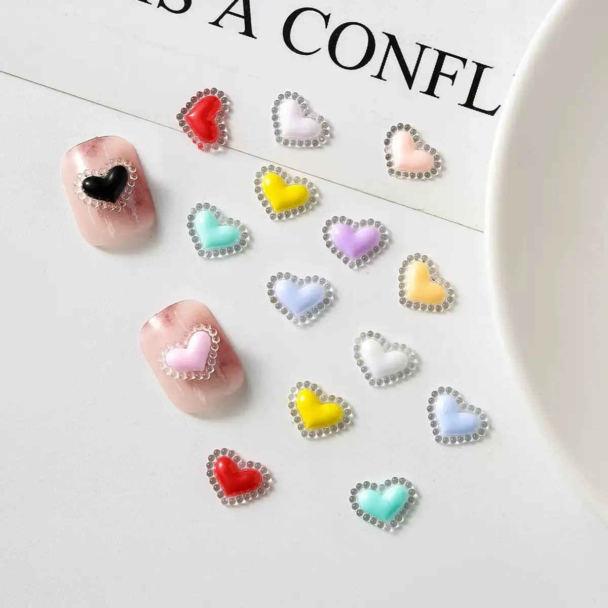 FS4518-8.3×10.5mm Heart Nail Charms For Making Fancy Beads Or Fancy Beadable Pens Zoe's DIY Shop