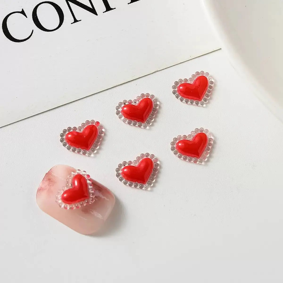 FS4518-8.3×10.5mm Heart Nail Charms For Making Fancy Beads Or Fancy Beadable Pens Zoe's DIY Shop