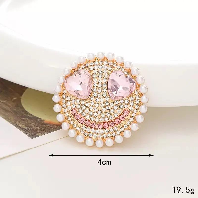 FS4535-40mm Smile Face Sparkling Metal Alloy Patch For Making Fancy Beads Zoe's DIY Shop