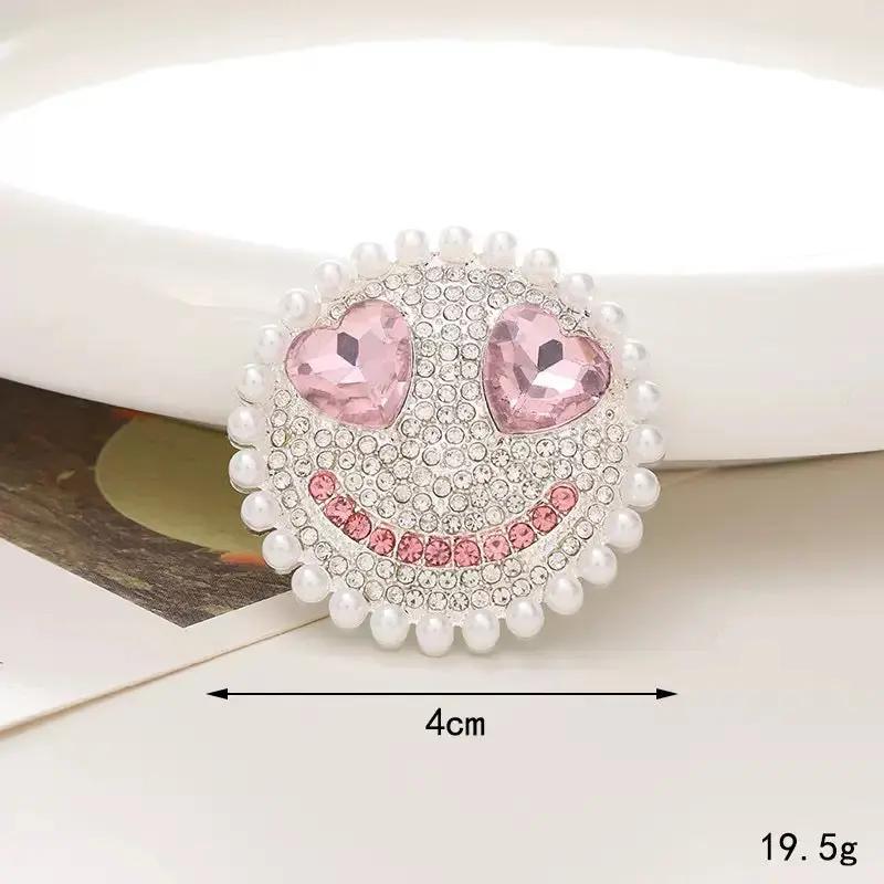 FS4535-40mm Smile Face Sparkling Metal Alloy Patch For Making Fancy Beads Zoe's DIY Shop