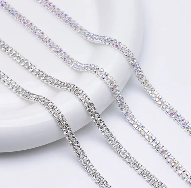 FS4569-2mm Diamonds 2 Row Chain Zoe DIY Wholesale