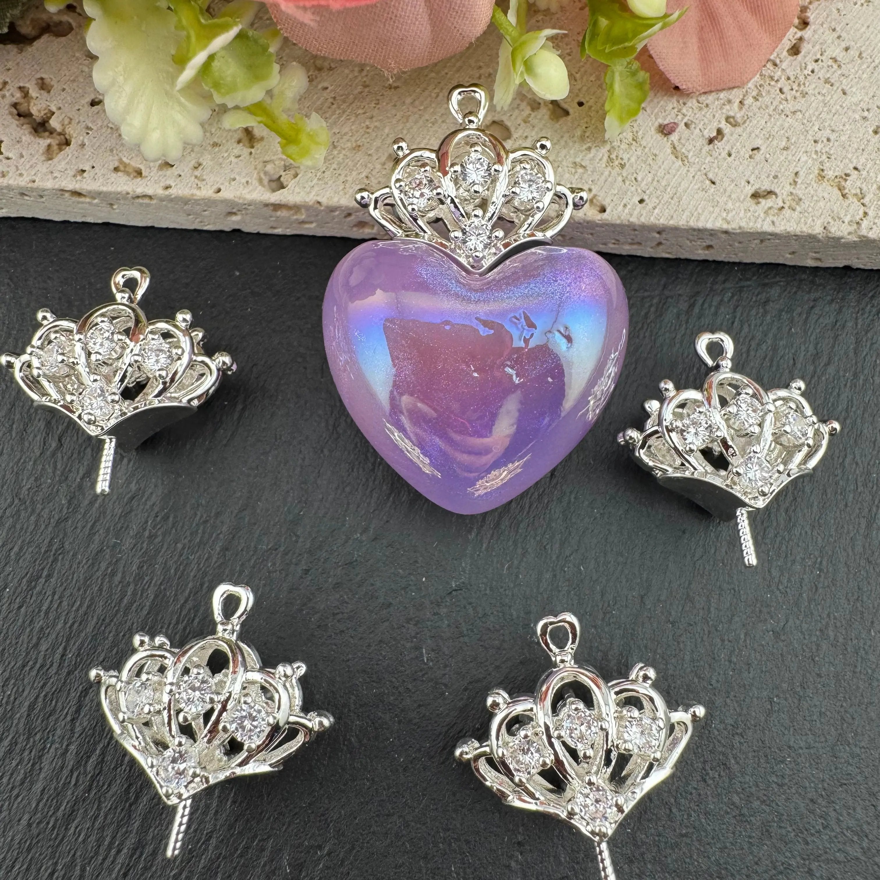 FS4636-Heart Crwon Metal Diamond Pin Zoe's DIY Shop