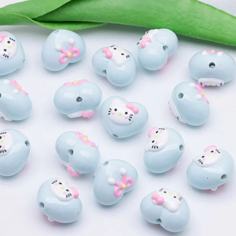 FS4644- Hk Heart Love Beads Fit For Pen For Keychain Beadable Pens Making Zoe's DIY Shop