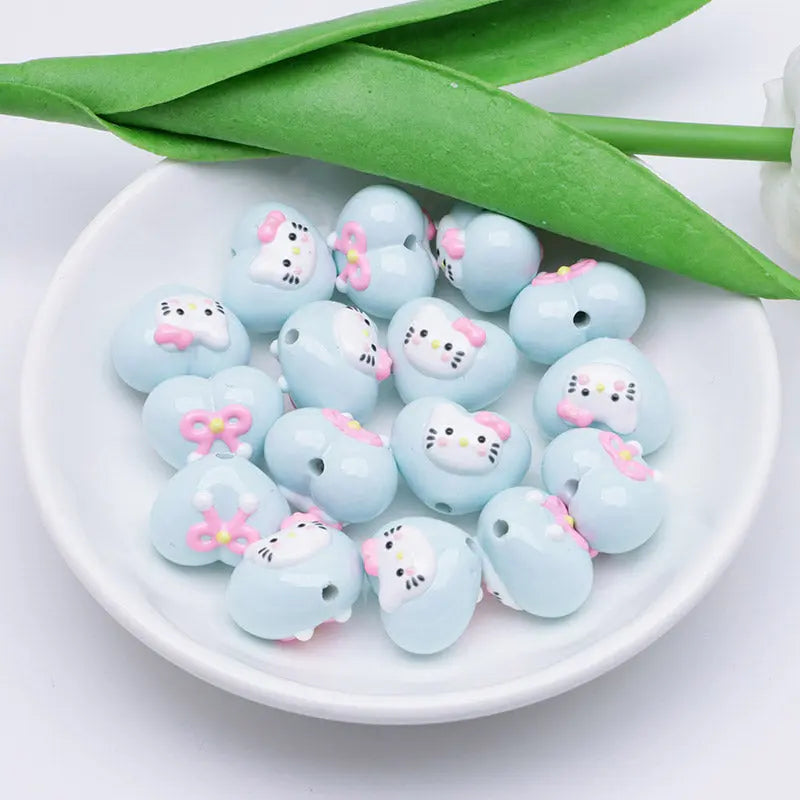 FS4644- Hk Heart Love Beads Fit For Pen For Keychain Beadable Pens Making Zoe's DIY Shop