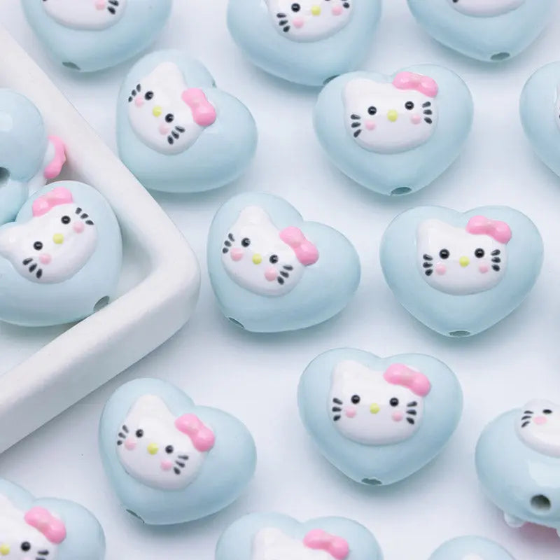 FS4644- Hk Heart Love Beads Fit For Pen For Keychain Beadable Pens Making Zoe's DIY Shop