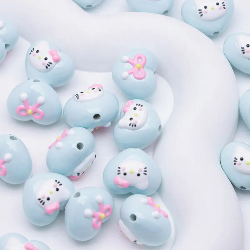 FS4644- Hk Heart Love Beads Fit For Pen For Keychain Beadable Pens Making Zoe's DIY Shop