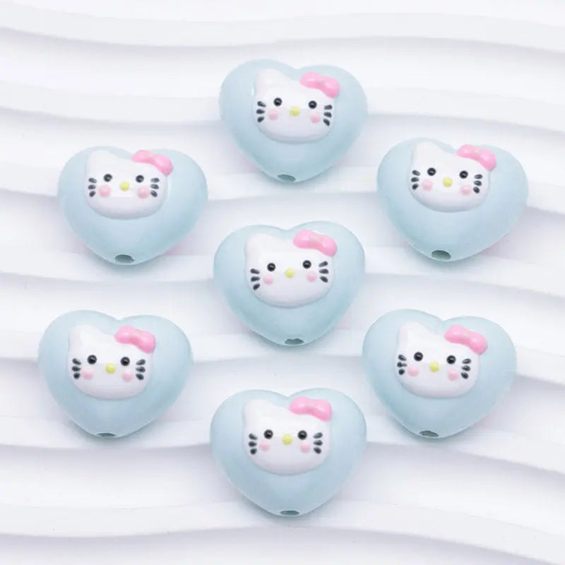 FS4644- Hk Heart Love Beads Fit For Pen For Keychain Beadable Pens Making Zoe's DIY Shop