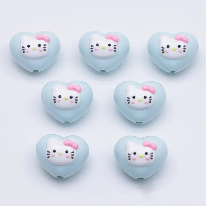 FS4644- Hk Heart Love Beads Fit For Pen For Keychain Beadable Pens Making Zoe's DIY Shop