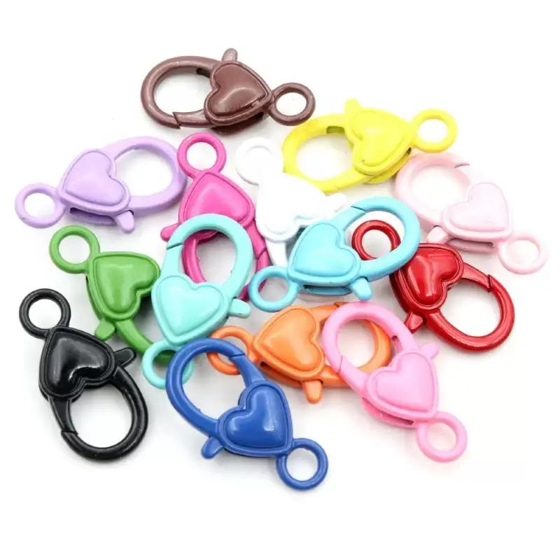 FS4663-Random Mixed Color27×14mm Heart Key Ring Zoe's DIY Shop