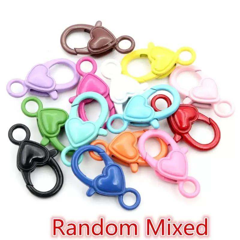 FS4663-Random Mixed Color27×14mm Heart Key Ring Zoe's DIY Shop