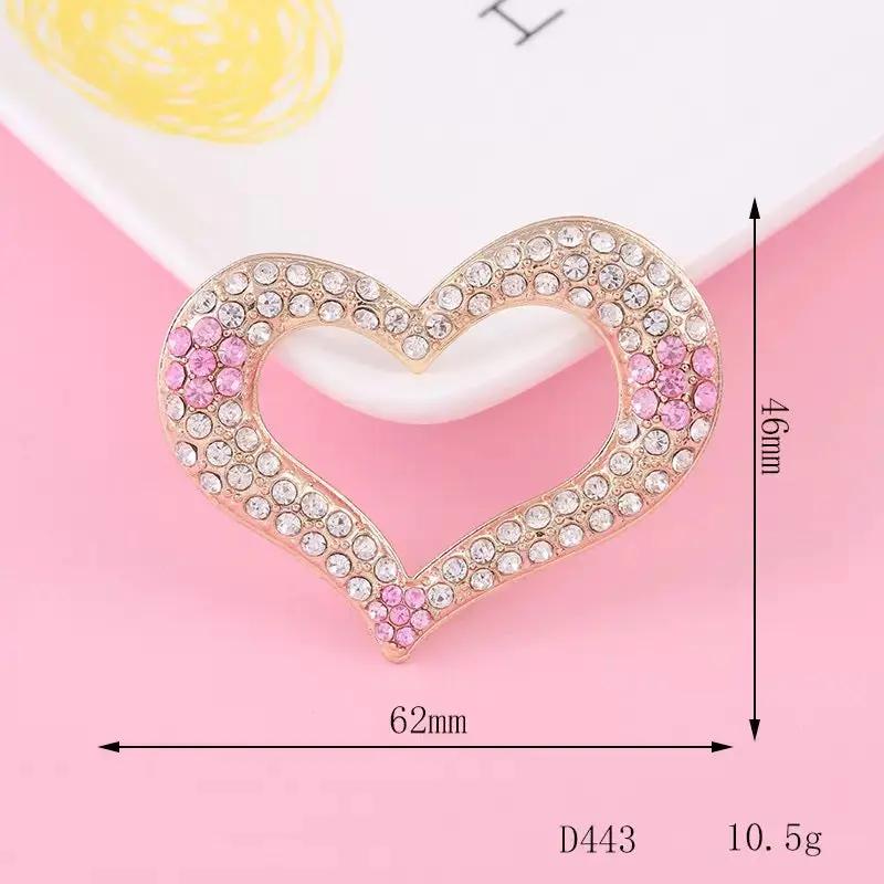 FS4685-46×62mm Rose Red Heart With Diamond Alloy Patch For Making Fancy Beads Zoe's DIY Shop