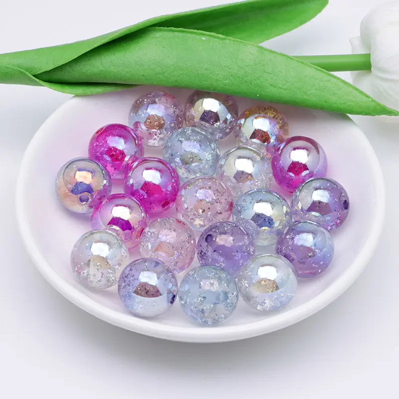 FS4801-16mm Uv Silver Foil Beads - Zoe DIY Wholesale