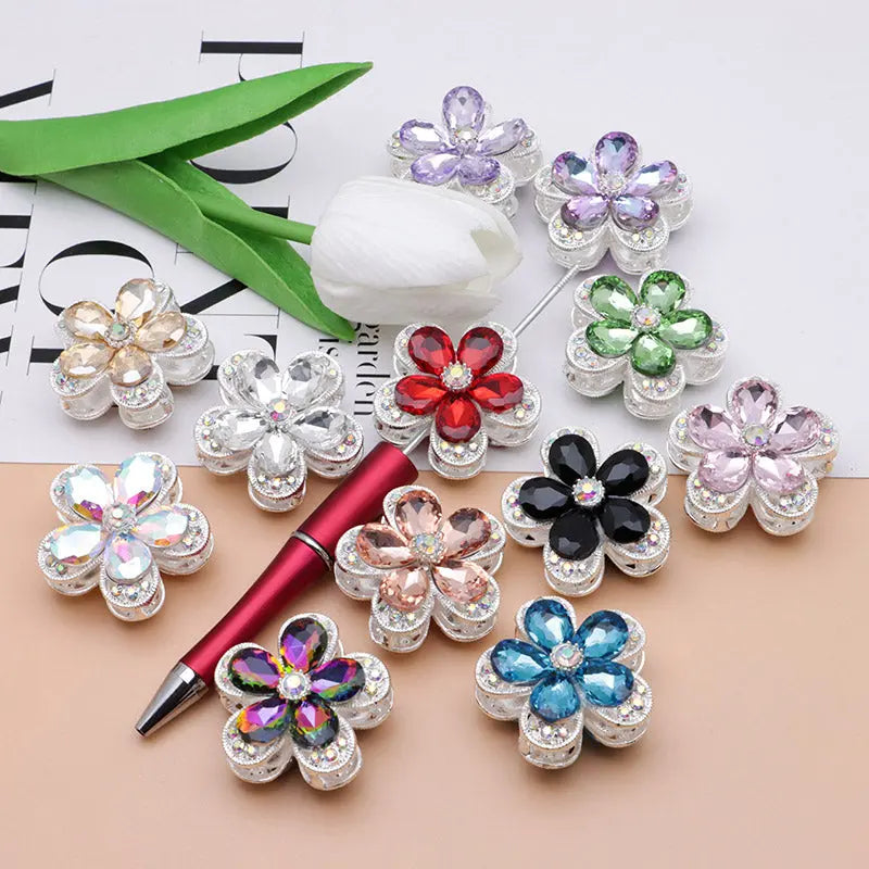 FS4833- 3.6×3.6 Cm Alloy Hollow-out Five-petal Alloy Beads That Can Pass A Pen For Keychain Jewelry Making Zoe's DIY Shop