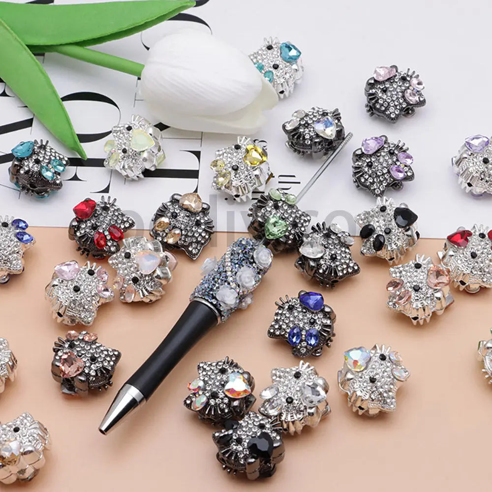 FS4836-HK Diamond Alloy Beads Fit For Beadable Pens For Keychain Jewelry Making Zoe's DIY Shop