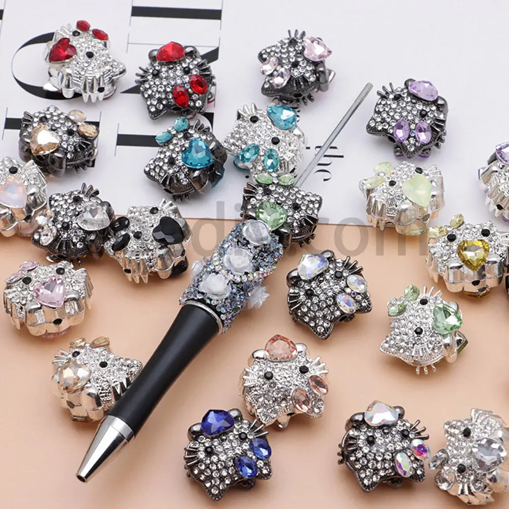FS4836-HK Diamond Alloy Beads Fit For Beadable Pens For Keychain Jewelry Making Zoe's DIY Shop