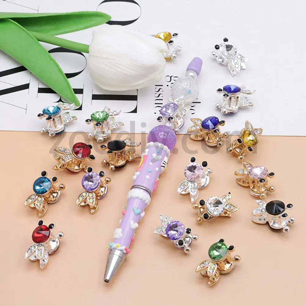 FS4837-Koi Alloy Diamond Beads Fit For Beadable Pens For Keychain Jewelry Making Zoe's DIY Shop