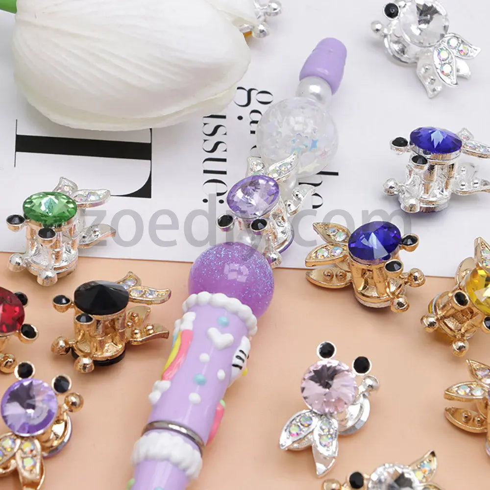 FS4837-Koi Alloy Diamond Beads Fit For Beadable Pens For Keychain Jewelry Making Zoe's DIY Shop