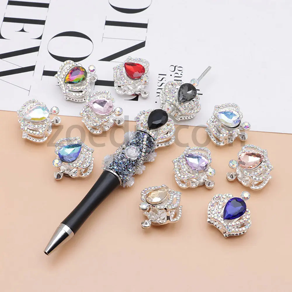 FS4838-Diamond Crown Alloy Beads Fit For Beadable Pens For Keychain Jewelry Making Zoe's DIY Shop