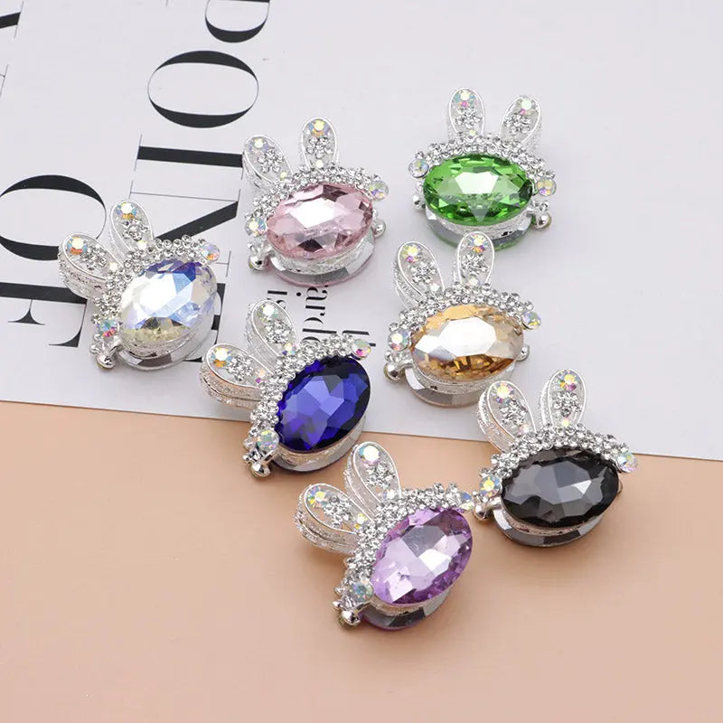 FS4839- 3.4×3.3×2.4 Cm Rabbit Alloy Beads Four - Way Passable For Pens For Keychain Jewelry Making Zoe's DIY Shop