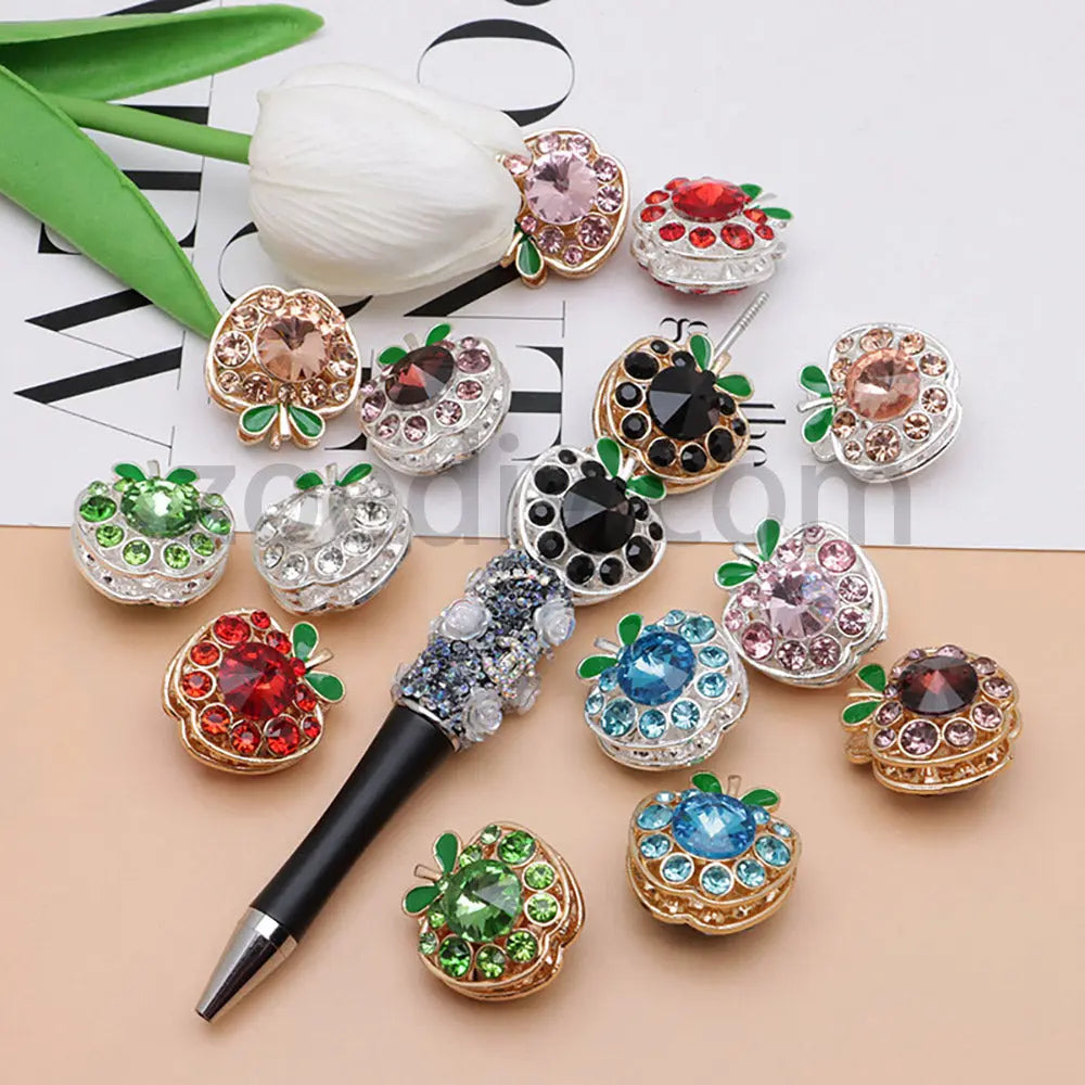 FS4840-Apple Alloy Beads Fit For Beadable Pens For Keychain Jewelry Making Zoe's DIY Shop